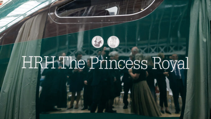 HRH The Princess Royal named a Great Western Railway Intercity Express Train at London Paddington Station, to mark her dedication and service to all the charitable causes she has supported. She officially became a 'Great Westerner' with her name on the side of No. 800024.
