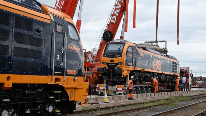 GBRf Class 99 locomotives arrive at Portbury Dock